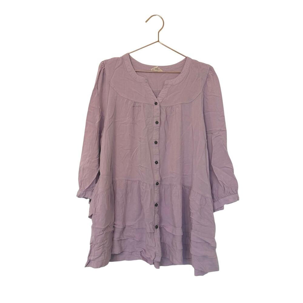 Entro Lavender Button-Down Blouse